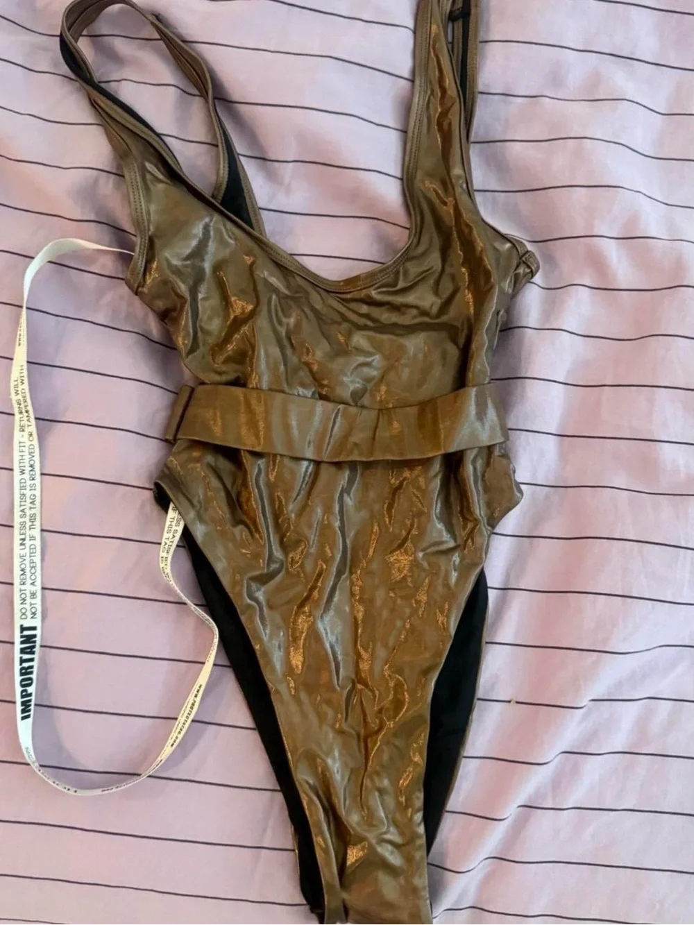House of CB Brown Scoop One-Piece Swimsuit